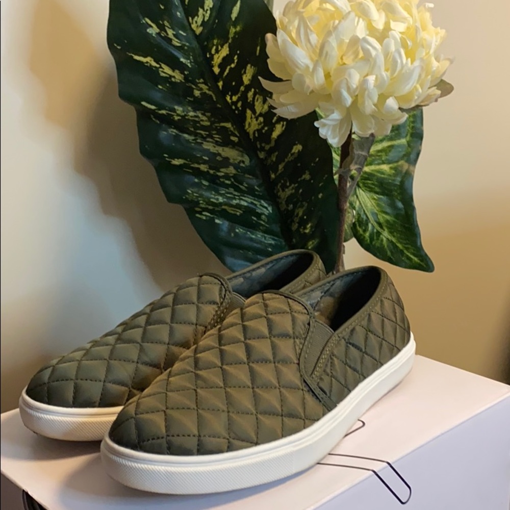 Olive Green Slip Ons